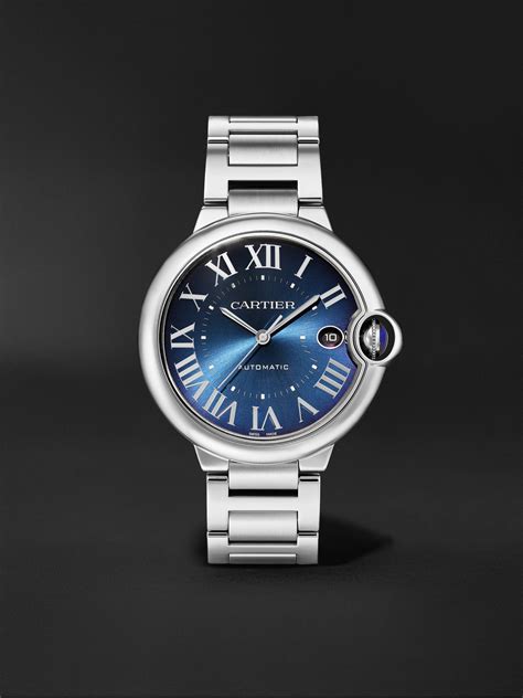 cartier herenhorloge|cartier balloon blue watch.